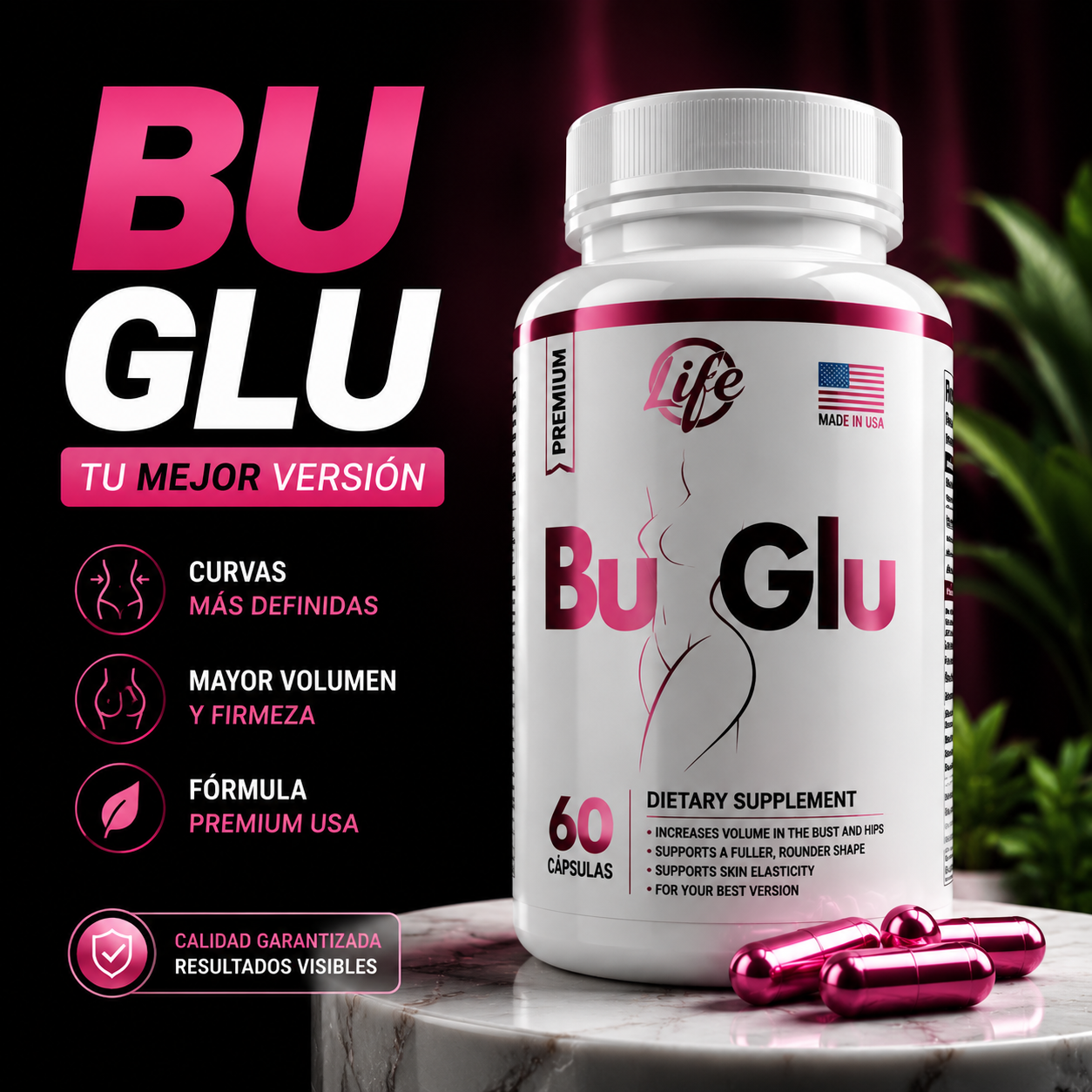 BU GLU Refuerza tu Busto y Glúteos- 60 Cápsulas