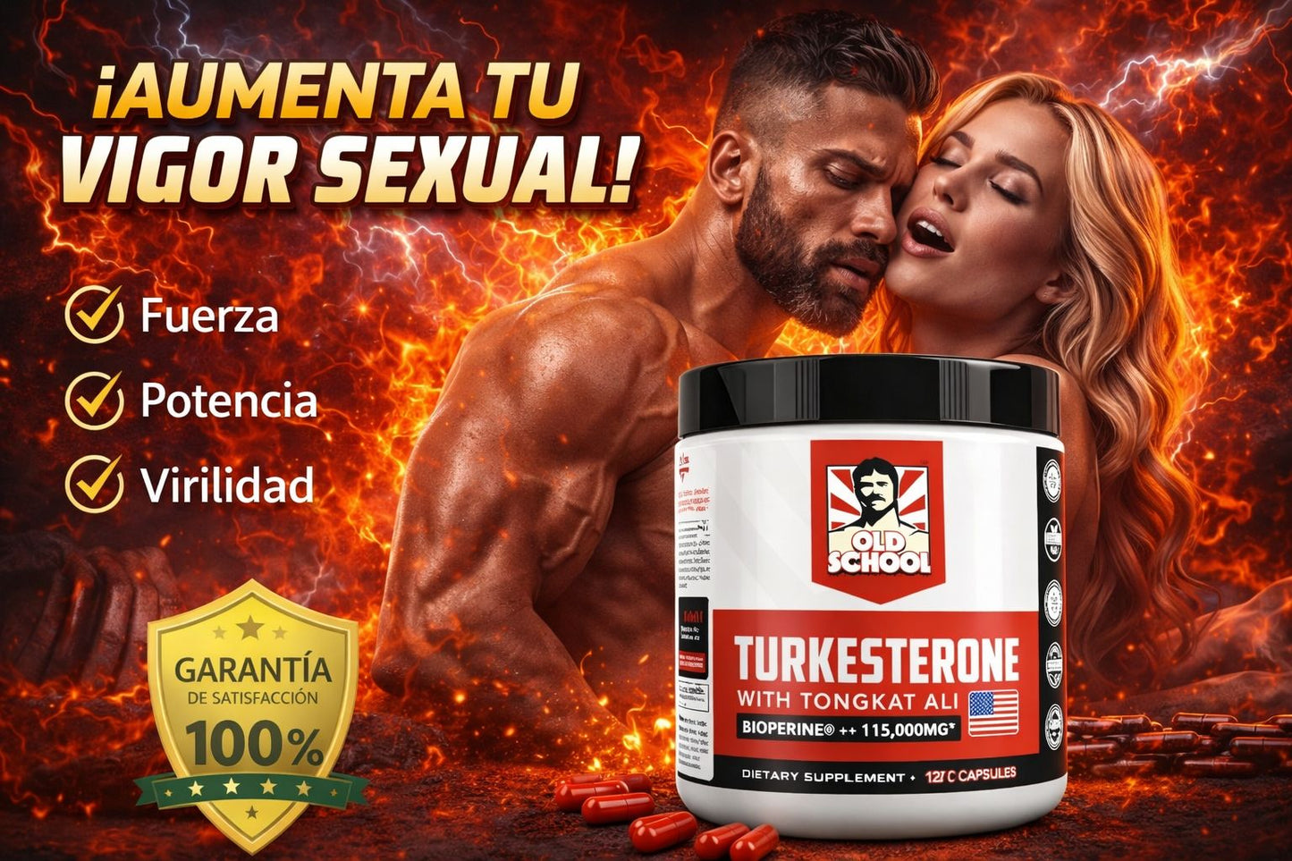 TURKESTERONE 120 CÁPSULA: Rompe tu límite físico -Más fuerza, Más rendimiento.