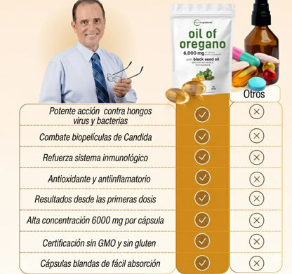 Aceite de Oregano y Comino Negro 180 Cápsulas